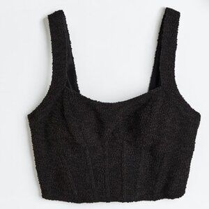 Textured-weave Corset-style Top